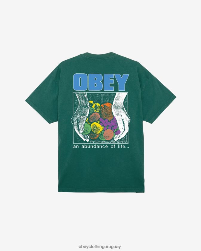 OBEY aventura verde hombres una abundancia de vida camiseta pesada 28XT8J395