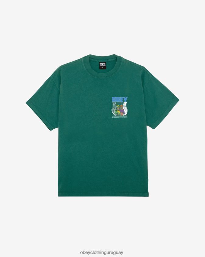 OBEY aventura verde hombres una abundancia de vida camiseta pesada 28XT8J395