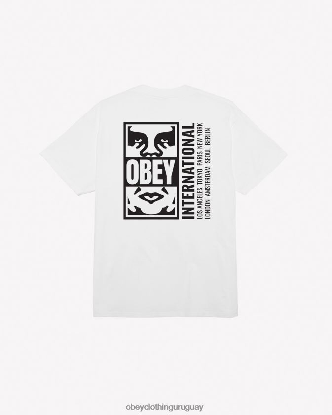 OBEY blanco hombres camiseta clásica con icono dividido 28XT8J301