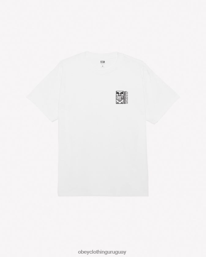 OBEY blanco hombres camiseta clásica con icono dividido 28XT8J301