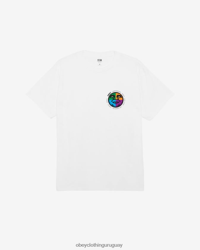 OBEY blanco hombres camiseta clásica construida en la ciudad 28XT8J316
