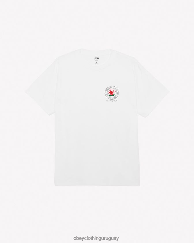 OBEY blanco hombres camiseta clásica de estudio de diseño visual 28XT8J306