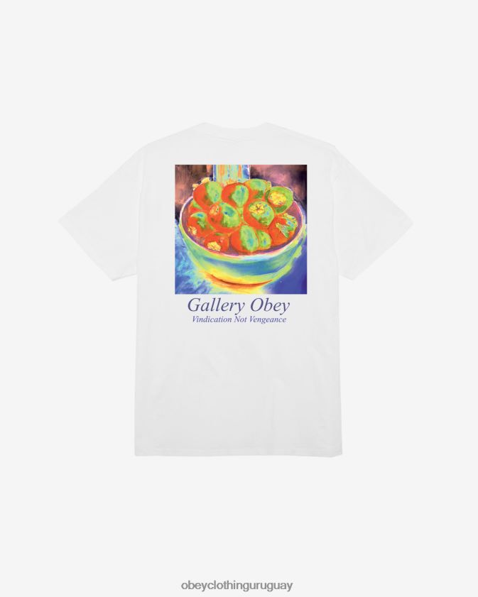 OBEY blanco hombres camiseta clásica galería 28XT8J311