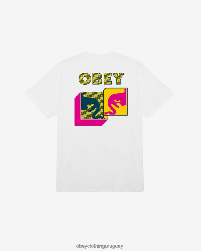 OBEY blanco hombres camiseta clásica postmoderna 28XT8J328