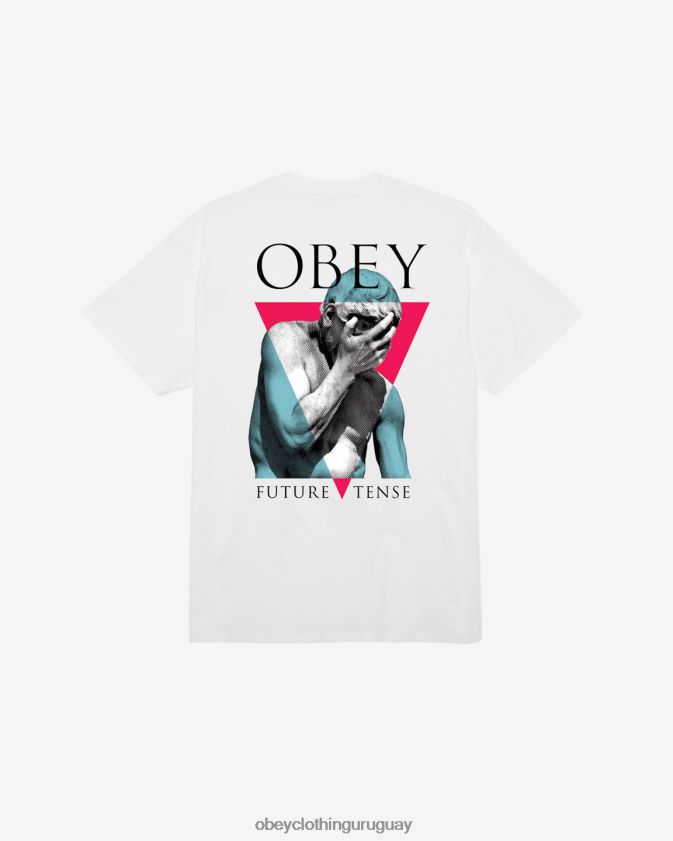 OBEY blanco hombres camiseta clásica tiempo futuro 28XT8J341