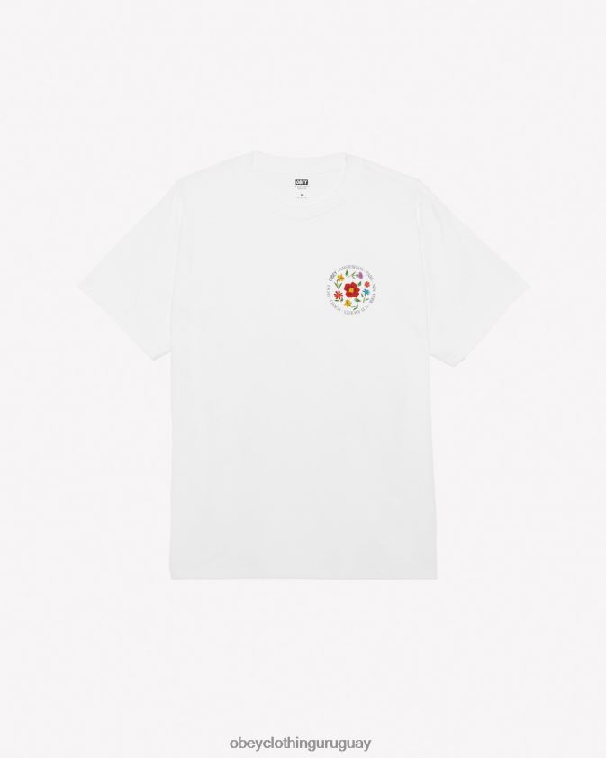 OBEY blanco hombres camiseta clasica flores de la ciudad 28XT8J303