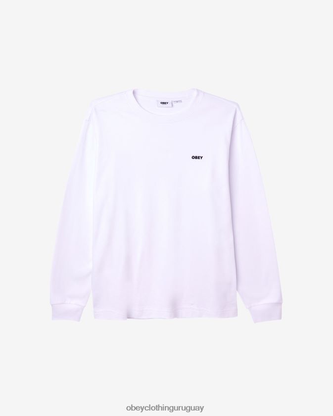 OBEY blanco hombres camiseta est. works negrita ls 28XT8J92