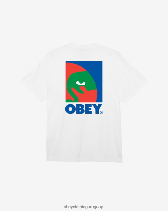 OBEY blanco hombres camiseta gruesa con icono circular 28XT8J379