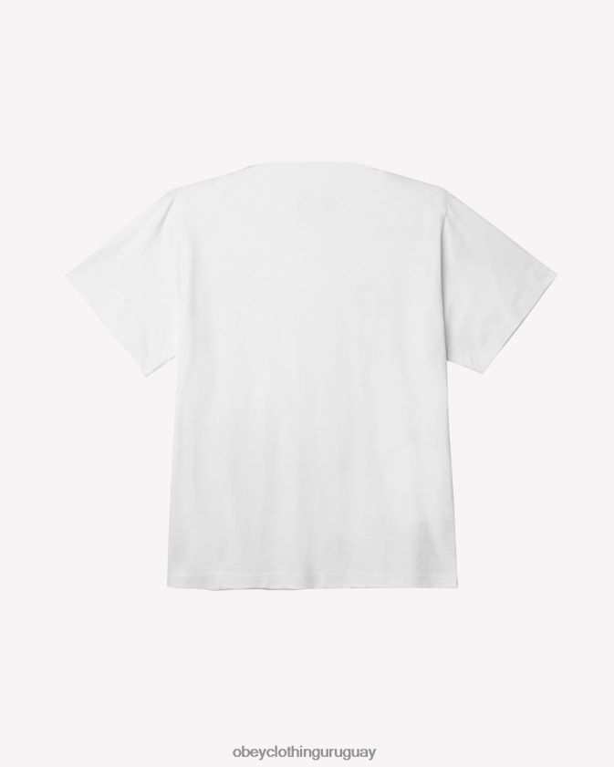OBEY blanco hombres est. trabaja camiseta atrevida 28XT8J98