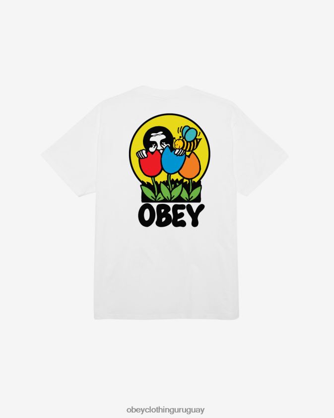 OBEY blanco hombres estaba aquí camiseta clásica 28XT8J298