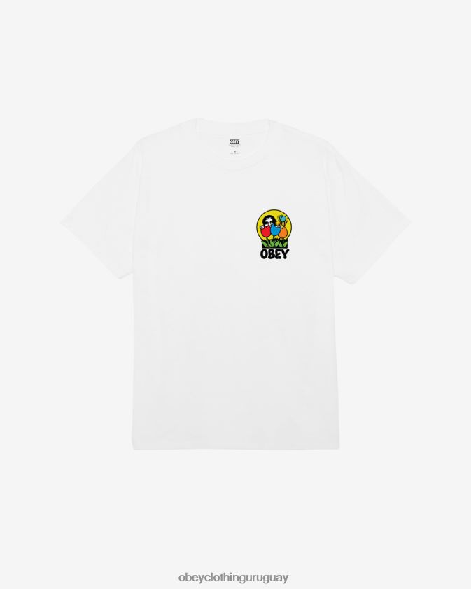 OBEY blanco hombres estaba aquí camiseta clásica 28XT8J298