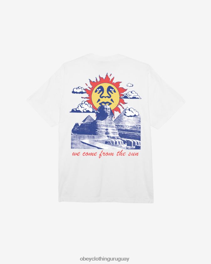 OBEY blanco hombres venimos de la camiseta pesada del sol 28XT8J397