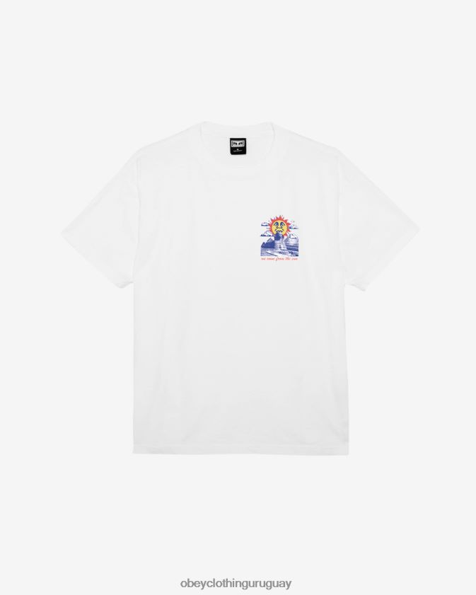OBEY blanco hombres venimos de la camiseta pesada del sol 28XT8J397