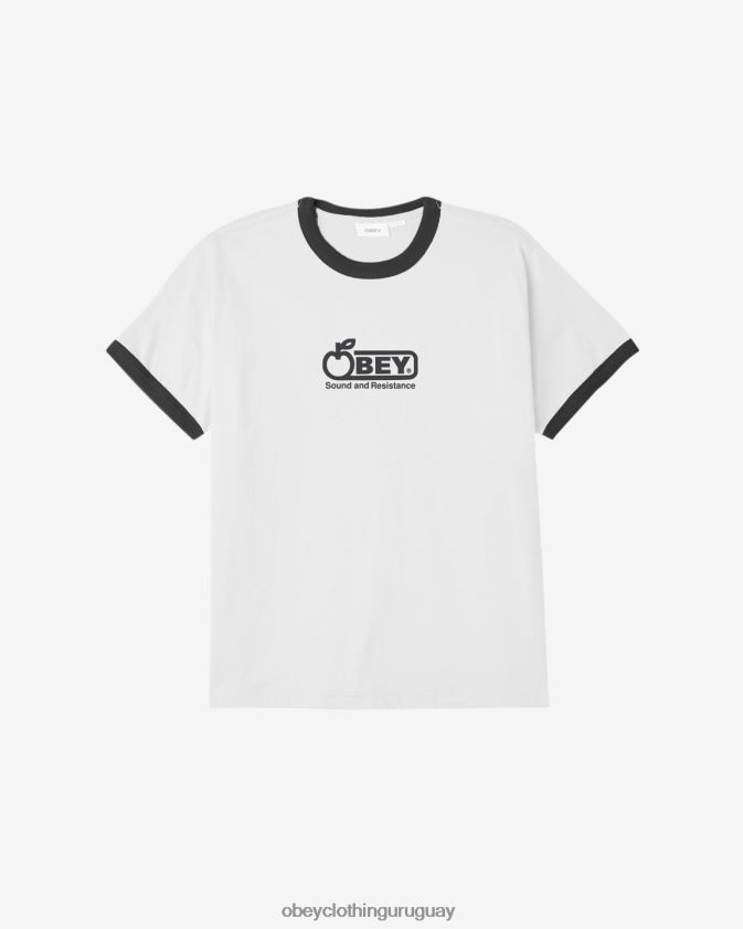 OBEY blanco multicolor hombres playeras ringer de bigwig sound 28XT8J111