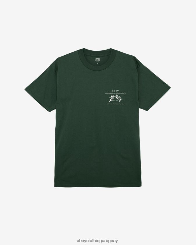 OBEY bosque verde hombres camiseta clásica comprometida con la excelencia 28XT8J314