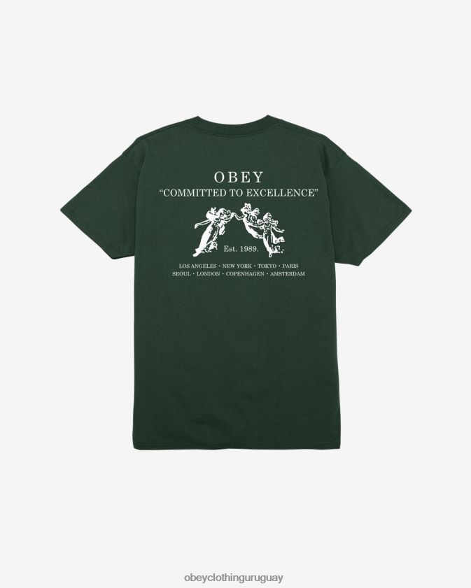 OBEY bosque verde hombres camiseta clásica comprometida con la excelencia 28XT8J314