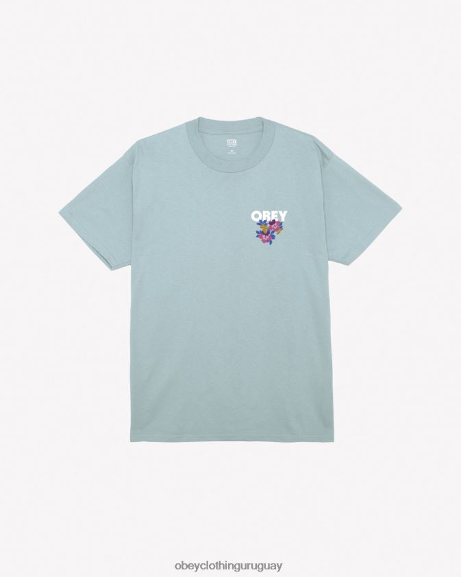 OBEY buen gris hombres camiseta clásica con jardín floral 28XT8J289