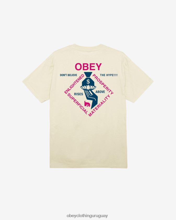 OBEY crema hombres camiseta clásica espiritualmente rica 28XT8J336