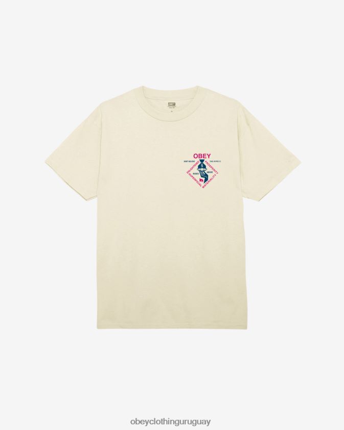 OBEY crema hombres camiseta clásica espiritualmente rica 28XT8J336