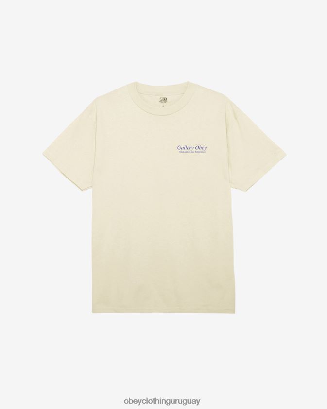 OBEY crema hombres camiseta clásica galería 28XT8J310