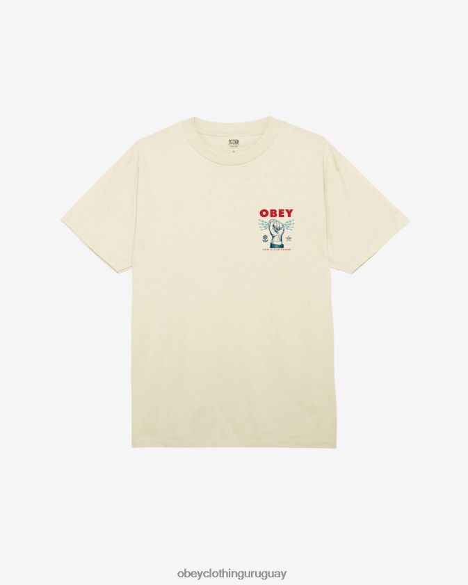 OBEY crema hombres nueva camiseta clásica clear power 28XT8J323