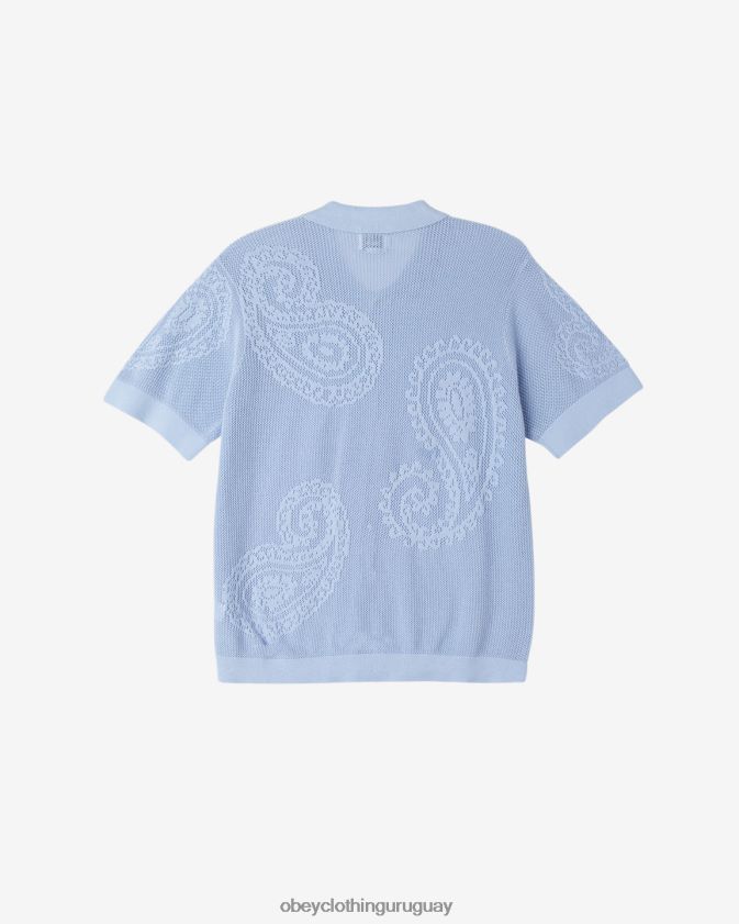 OBEY hortensia hombres camisa de punto abierta con lágrima 28XT8J125