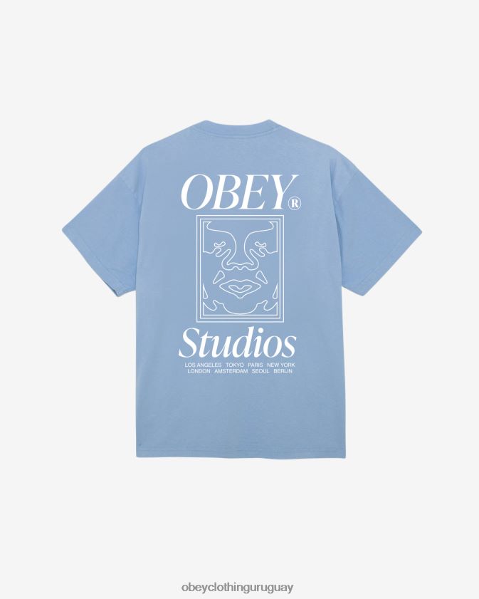 OBEY hortensia hombres camiseta de peso pesado con icono de estudios 28XT8J374