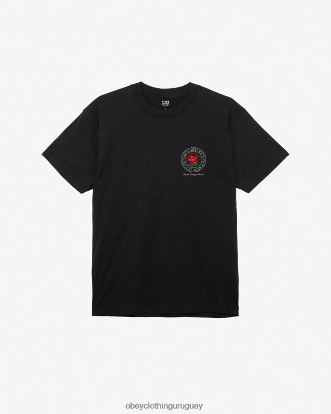OBEY negro hombres camiseta clásica de estudio de diseño visual 28XT8J304