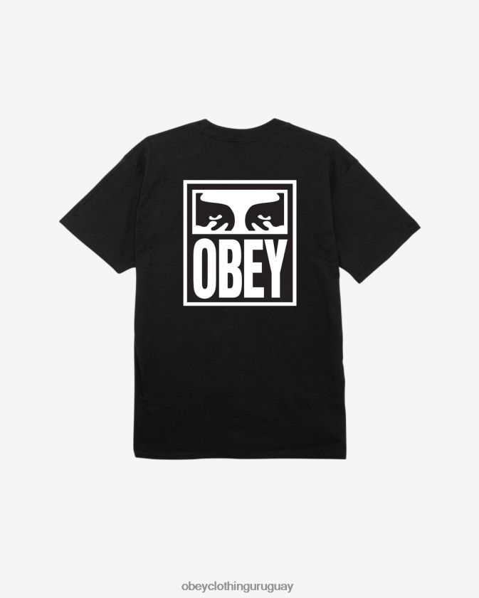 OBEY negro hombres camiseta clásica ojos icono ii 28XT8J347