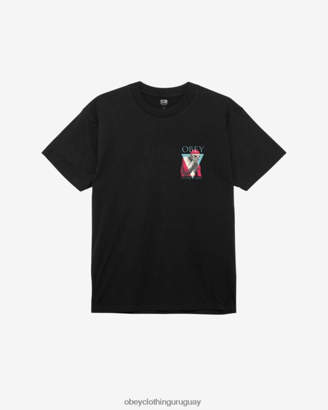OBEY negro hombres camiseta clásica tiempo futuro 28XT8J340