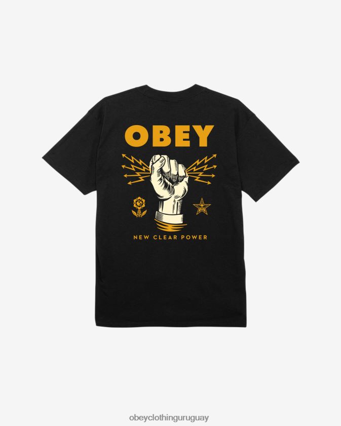 OBEY negro hombres nueva camiseta clásica clear power 28XT8J324