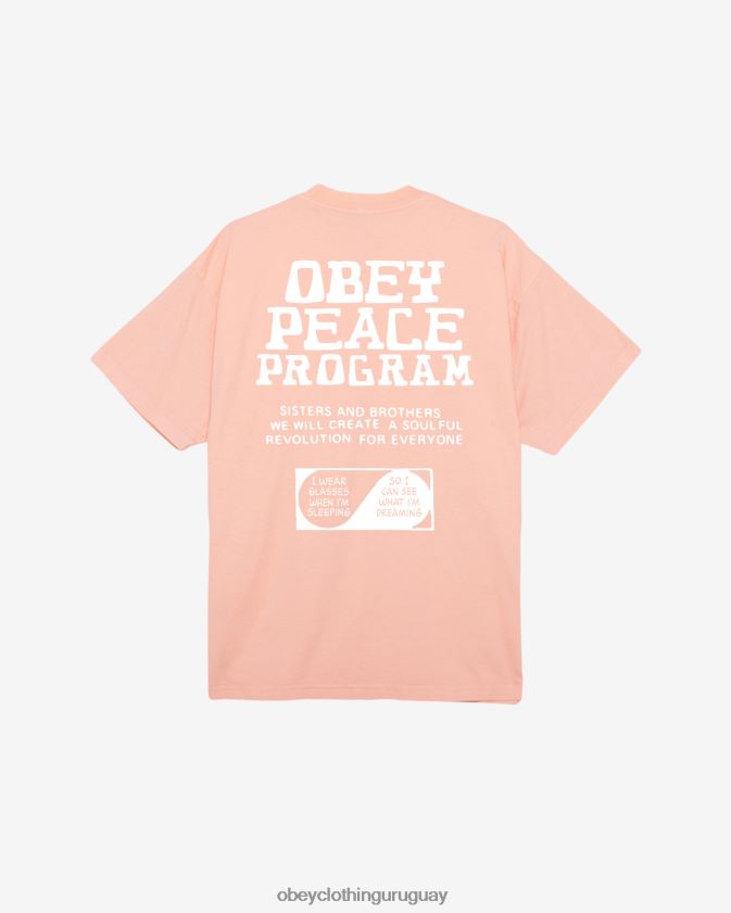 OBEY parfait de durazno hombres camiseta pesada del programa de paz 28XT8J382