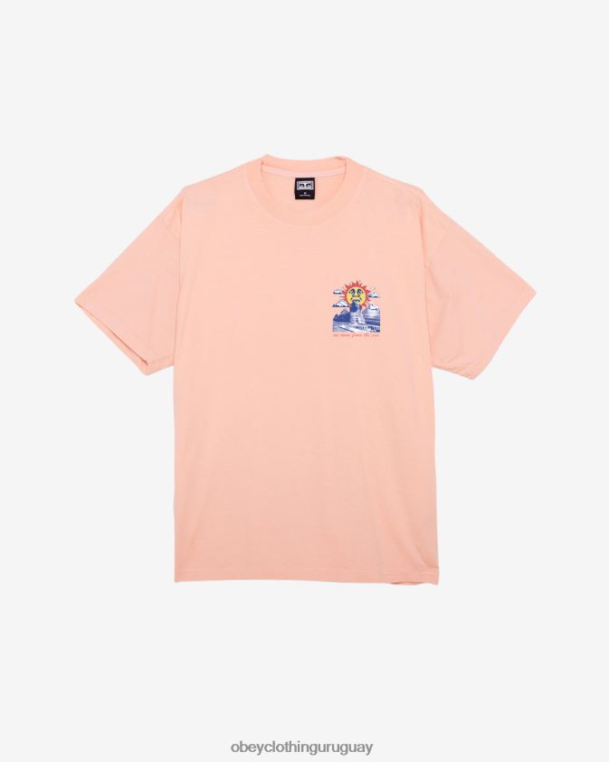 OBEY parfait de durazno hombres venimos de la camiseta pesada del sol 28XT8J396