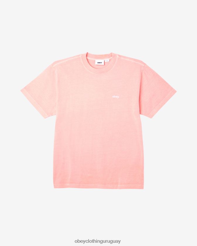 OBEY pigmento concha rosa hombres camiseta con pigmentos en minúsculas 28XT8J105