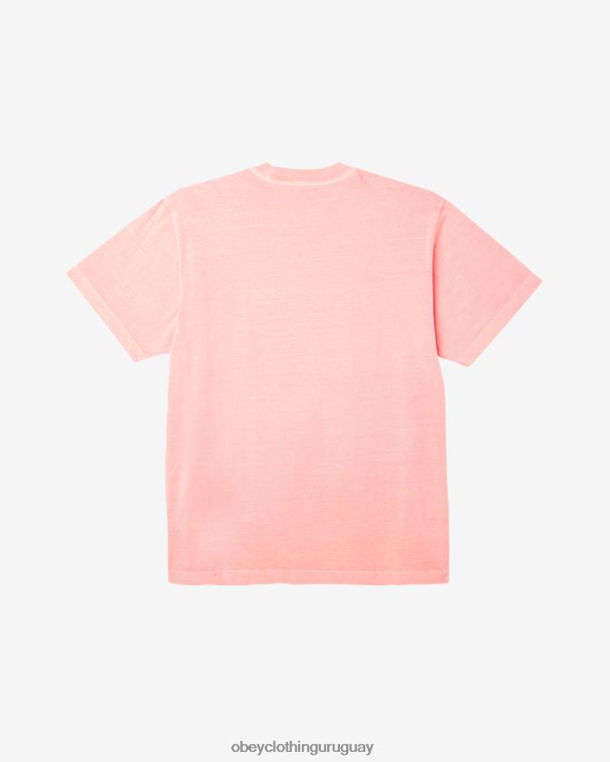 OBEY pigmento concha rosa hombres camiseta con pigmentos en minúsculas 28XT8J105