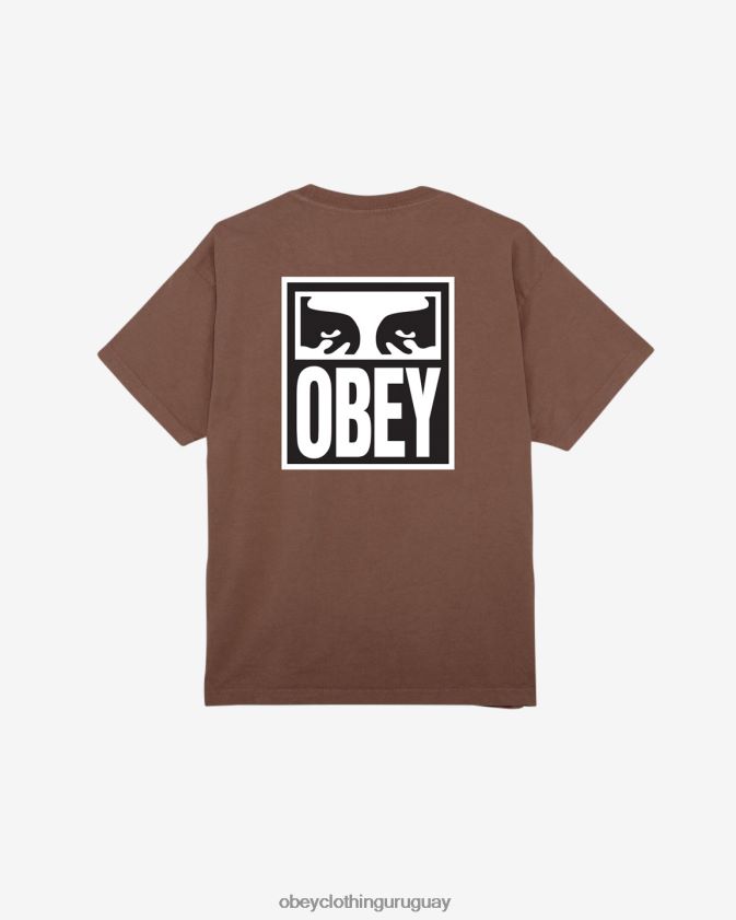 OBEY sepia hombres camiseta de peso pesado Eyes Icon II 28XT8J273