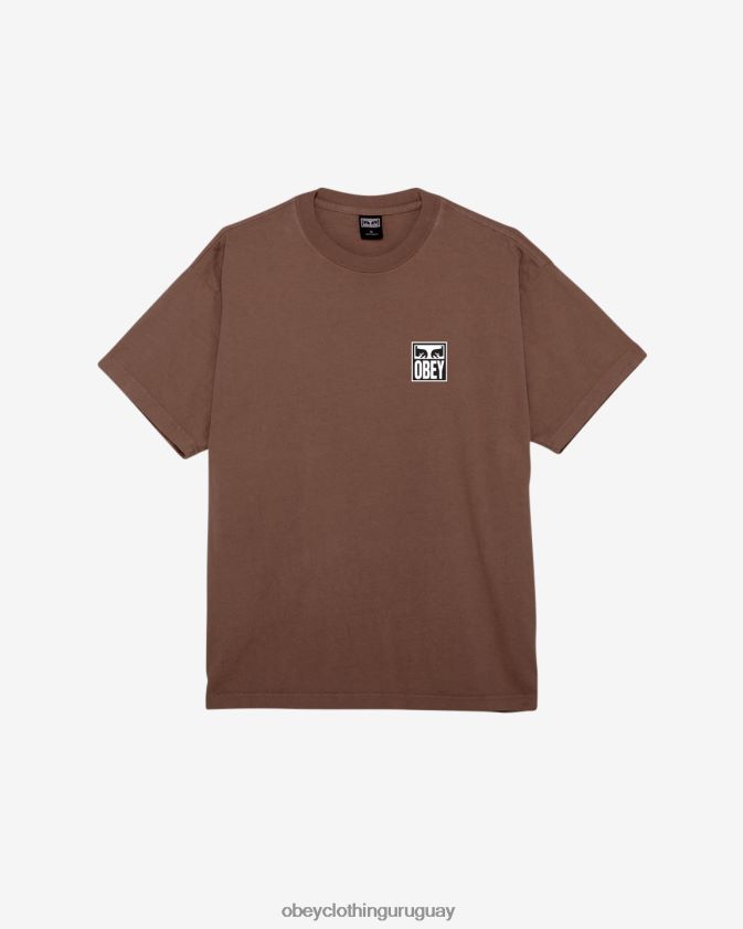 OBEY sepia hombres camiseta de peso pesado Eyes Icon II 28XT8J273