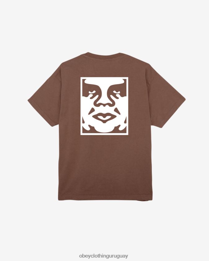 OBEY sepia hombres camiseta gruesa con icono en negrita 28XT8J280