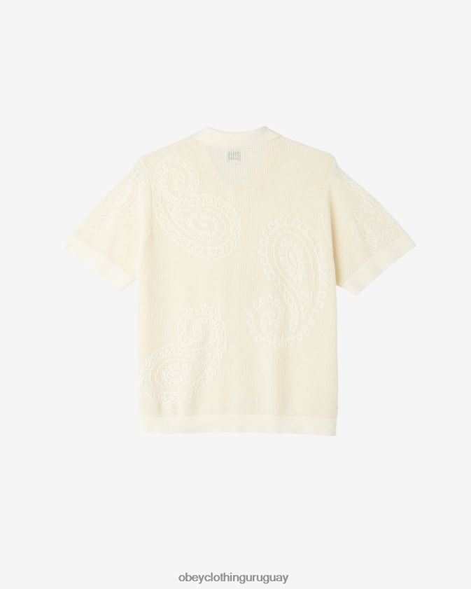 OBEY sin blanquear hombres camisa de punto abierta con lágrima 28XT8J126