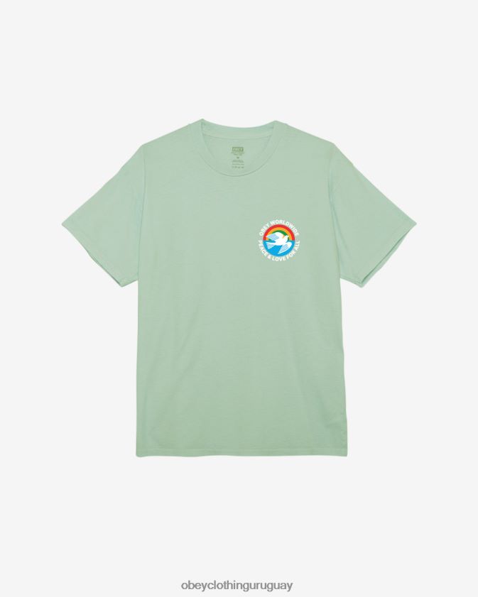 OBEY spray de surf de pigmento hombres Camiseta con pigmentos de paz y amor para todos. 28XT8J372
