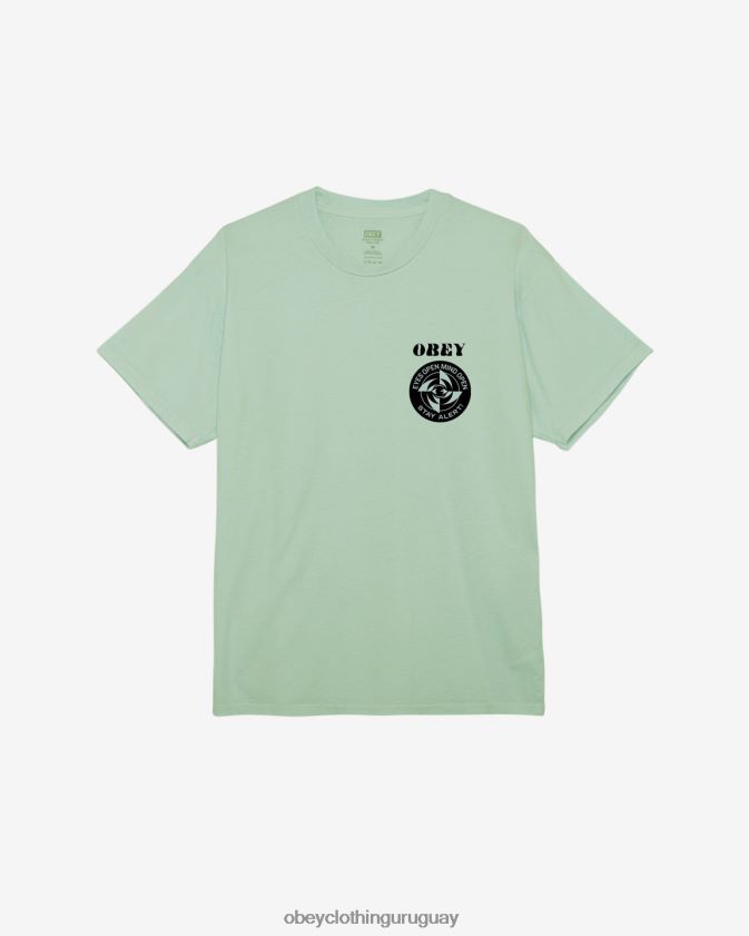 OBEY spray de surf de pigmento hombres camiseta con pigmento mantente alerta 28XT8J368
