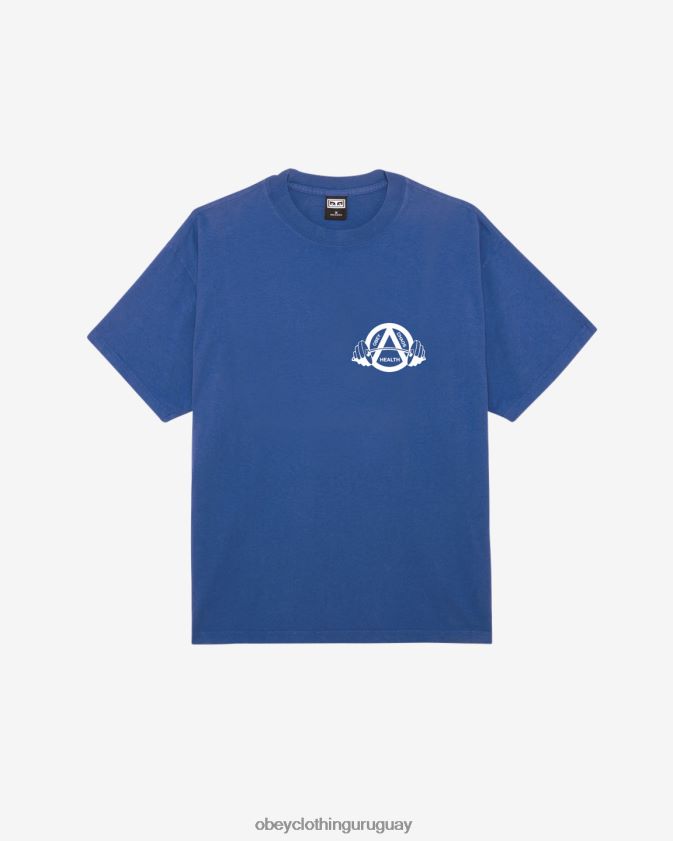 OBEY surf azul hombres camiseta nada pesada 28XT8J390