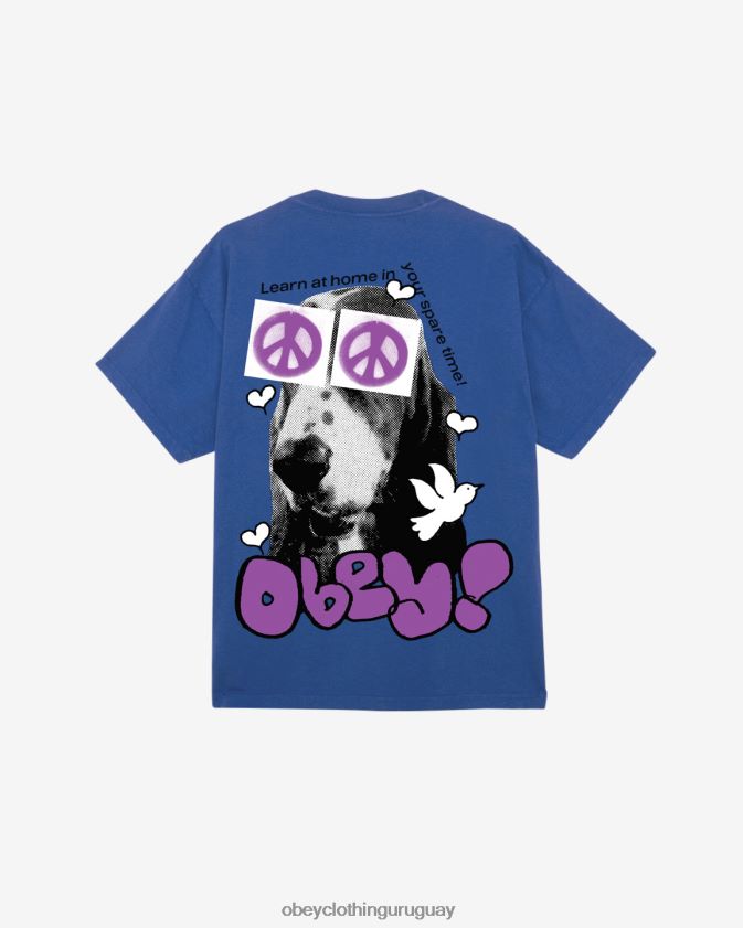 OBEY surf azul hombres camiseta pesada ojos de paz 28XT8J403