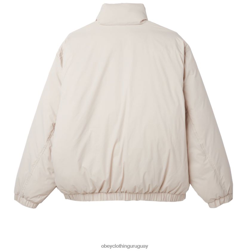 OBEY Gris plateado hombres anorak con cuello alto de estudio 28XT8J818