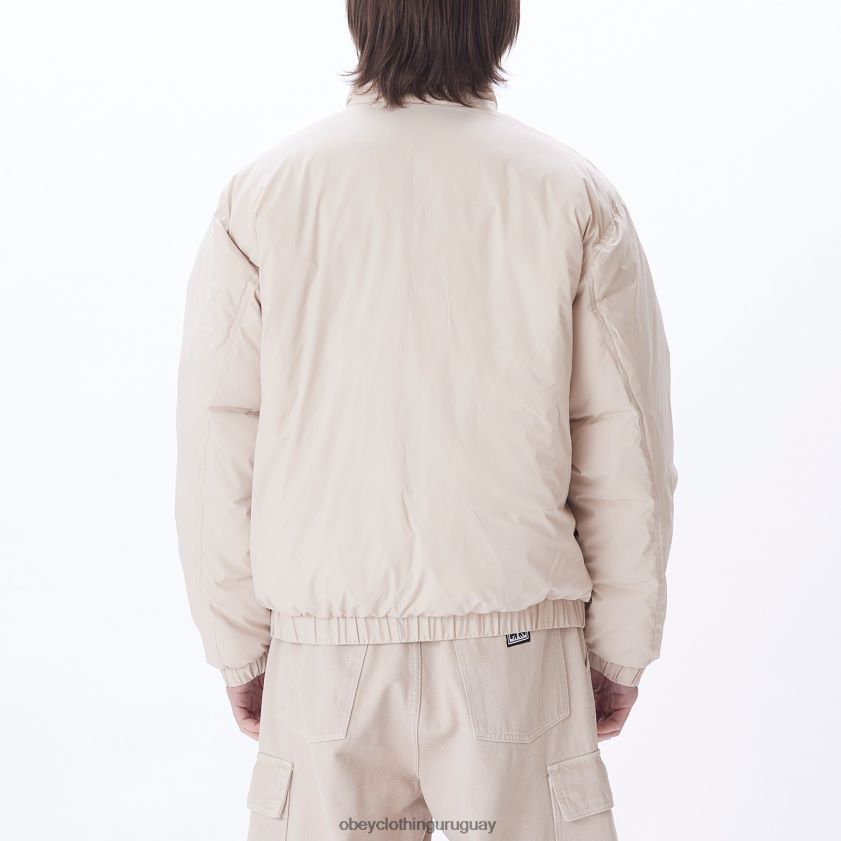 OBEY Gris plateado hombres anorak con cuello alto de estudio 28XT8J818