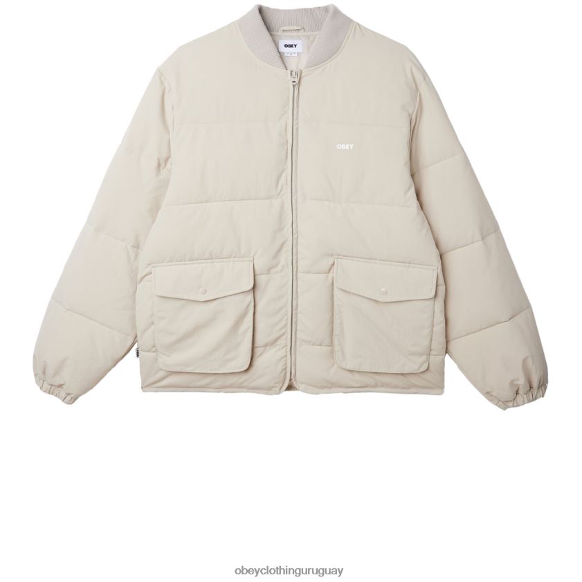 OBEY Gris plateado hombres chaqueta charlie 28XT8J824