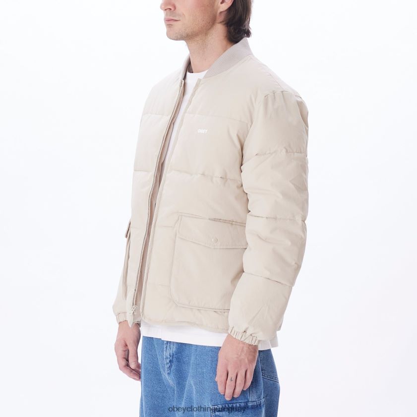 OBEY Gris plateado hombres chaqueta charlie 28XT8J824