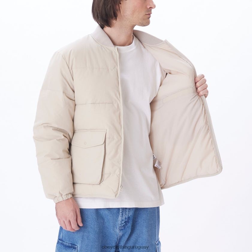 OBEY Gris plateado hombres chaqueta charlie 28XT8J824