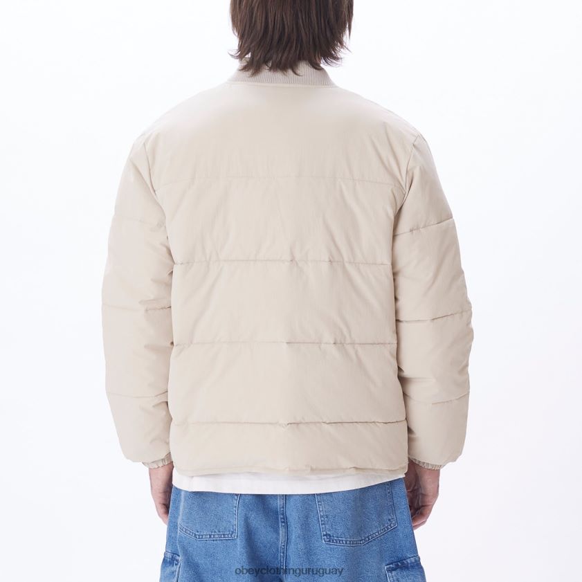 OBEY Gris plateado hombres chaqueta charlie 28XT8J824