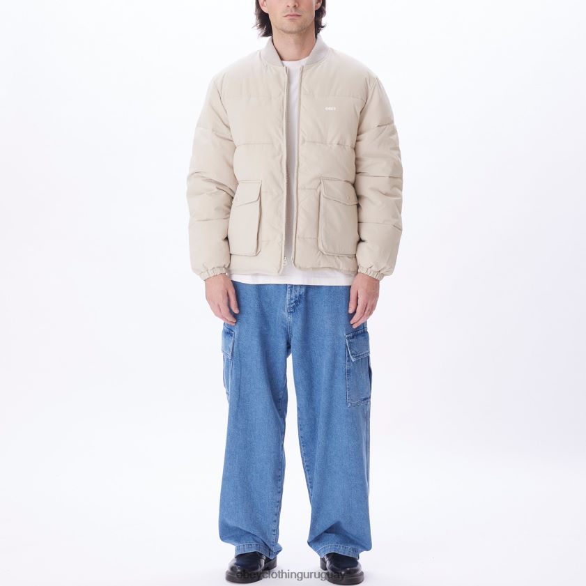 OBEY Gris plateado hombres chaqueta charlie 28XT8J824